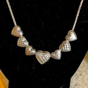 Brighton Enchanted Hearts Silver Retired Necklace